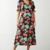 Dorothy Perkins Large Floral V Neck Midi Dress