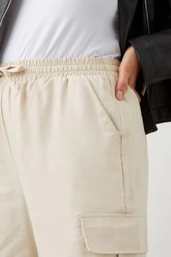 Dorothy Perkins Curve Stone Cargo Trouser -Clozurely Sales Store bqq09685 stone xl 3