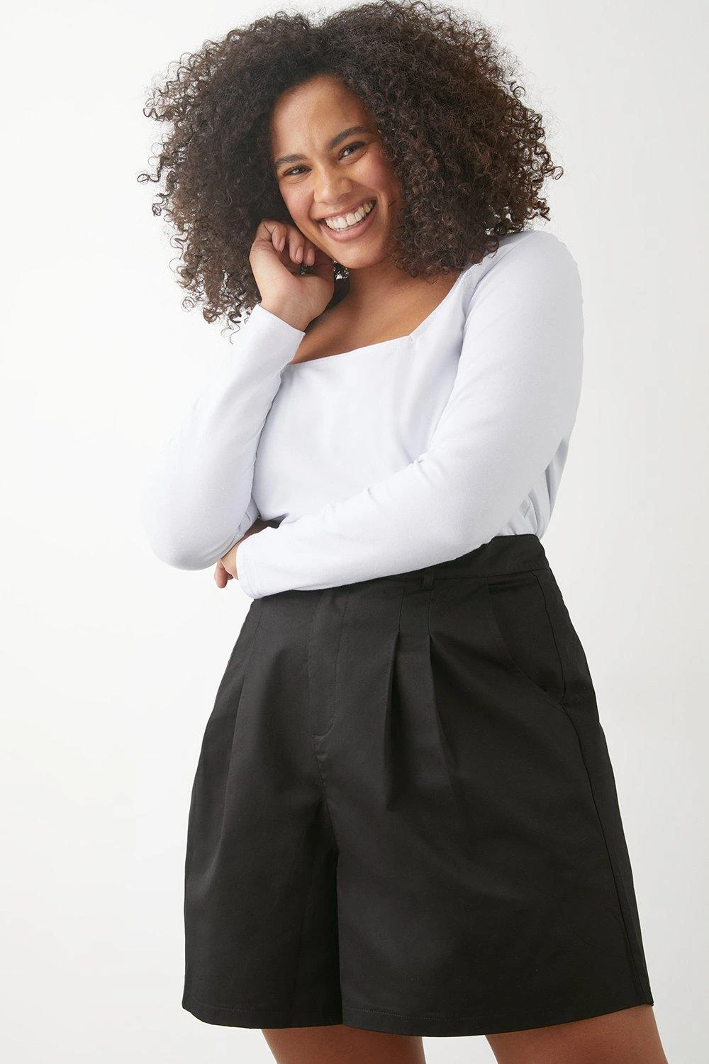 Dorothy Perkins Curve Poplin Short 1 Dorothy Perkins Curve Poplin Short