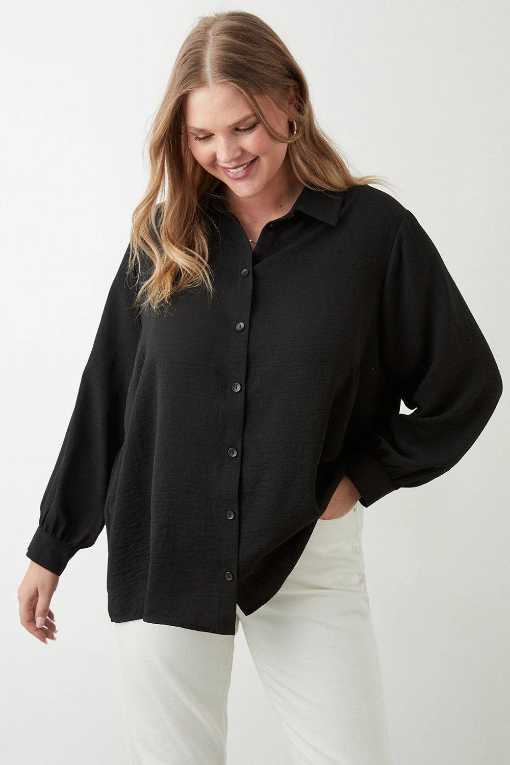 Dorothy Perkins Curve Oversized Button Through Shirt 1 Dorothy Perkins Curve Oversized Button Through Shirt