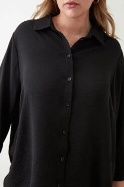 Dorothy Perkins Curve Oversized Button Through Shirt 7 Dorothy Perkins Curve Oversized Button Through Shirt -Clozurely Sales Store bqq09879 black xl 3