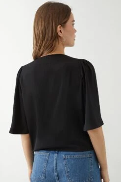 Dorothy Perkins Tie Front Shirt 6 Dorothy Perkins Tie Front Shirt -Clozurely Sales Store bqq09931 black xl 2