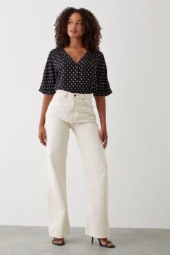 Dorothy Perkins Tall Spot Turn Back Cuff Shirt
