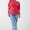 Dorothy Perkins Curve Red Floral Crinkle Angel Sleeve Blouse