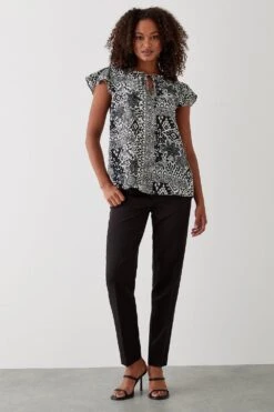 Dorothy Perkins Tall Scarf Print Tie Neck Shell Top