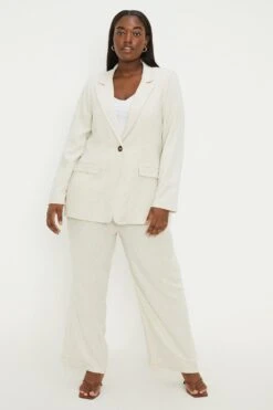 Dorothy Perkins Curve Cotton Straight Leg Trousers