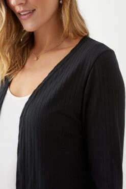 Dorothy Perkins Rib Short Cardigan 7 Dorothy Perkins Rib Short Cardigan -Clozurely Sales Store bqq10327 black xl 3