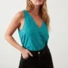 Dorothy Perkins Green Spot Built Up V Neck Cami Top