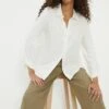 Dorothy Perkins Roll Sleeve Linen Mix Shirt