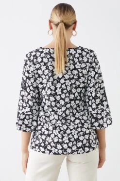 Dorothy Perkins Tall Floral Frill Sleeve V Neck Blouse -Clozurely Sales Store bqq10443 mono xl 2