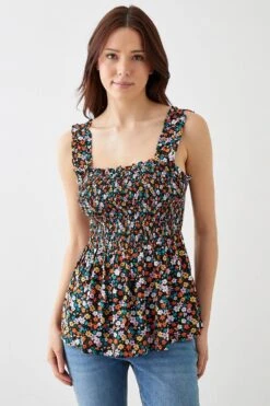 Dorothy Perkins Multi Ditsy Shirred Cami Top