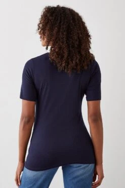 Dorothy Perkins Tall Lace Insert T-Shirt -Clozurely Sales Store bqq10578 navy xl 2