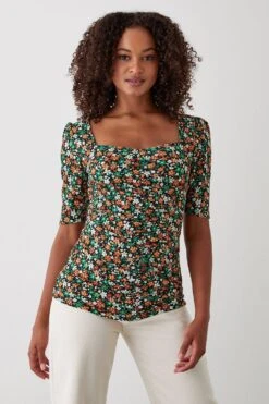 Dorothy Perkins Tall Sweetheart Ruched Body Short Sleeve Top