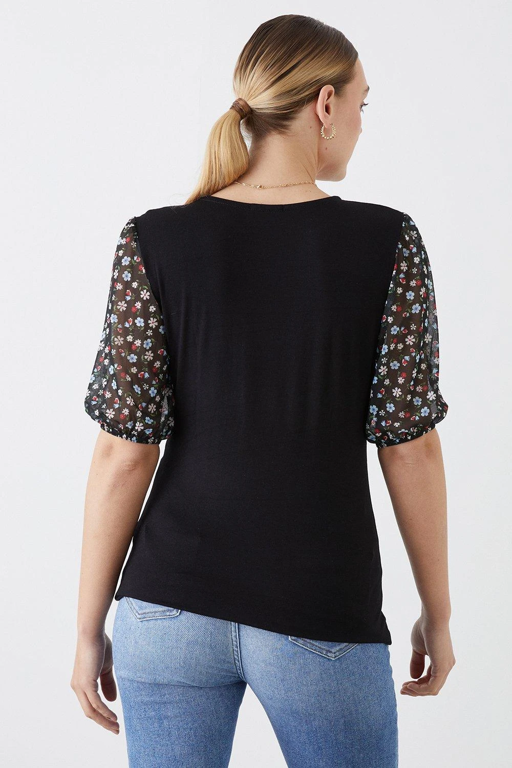Dorothy Perkins Tall Mesh Sleeve Detail Top 3 Dorothy Perkins Tall Mesh Sleeve Detail Top - Image 3