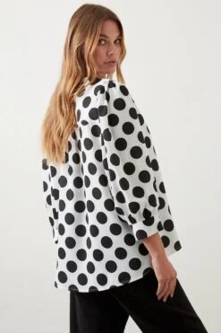 Dorothy Perkins Mono Spot Overhead Shirt -Clozurely Sales Store bqq10671 mono xl 2
