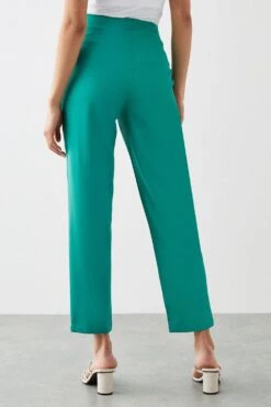 Dorothy Perkins High Waist Slim Leg Trousers -Clozurely Sales Store bqq10677 green xl 2