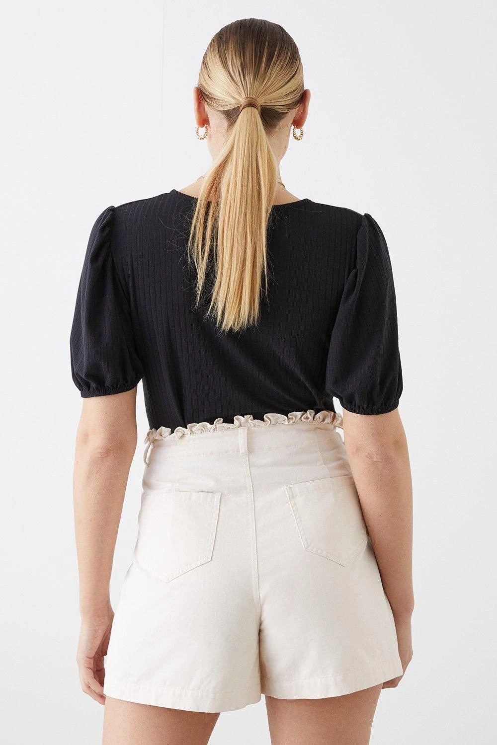 Dorothy Perkins Tall Frill Waist Shorts 3 Dorothy Perkins Tall Frill Waist Shorts - Image 3