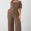 Dorothy Perkins Curve Animal Square Neck Jumpsuit