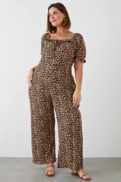 Dorothy Perkins Curve Animal Square Neck Jumpsuit