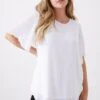 Dorothy Perkins Curve White Chiffon Pleated Sleeve Blouse