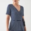 Dorothy Perkins Tall Wrap Detail Short Sleeve Printed Top