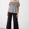 Dorothy Perkins Tall Double Layer Printed Bardot Top