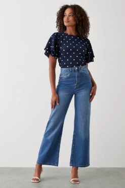 Dorothy Perkins Tall Double Frill Sleeve Top