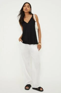 Dorothy Perkins Knot Shoulder Cami -Clozurely Sales Store bqq11082 black xl 3