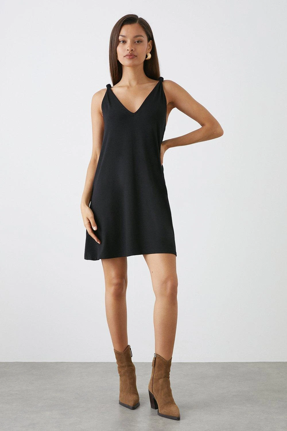 Dorothy Perkins Petite Knot Shoulder Mini Dress 1 Dorothy Perkins Petite Knot Shoulder Mini Dress