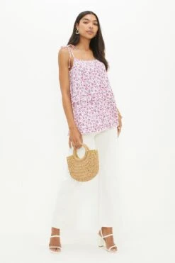 Dorothy Perkins Tall Textured Tie Shoulder Cami