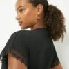 Dorothy Perkins Tall Lace Trim Roll Sleeve T-shirt