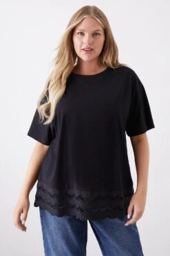 Dorothy Perkins Curve Broderie Hem T-shirt