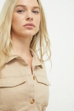 Dorothy Perkins Petite Button Down Denim Shirt Dress -Clozurely Sales Store bqq11727 ecru xl 3