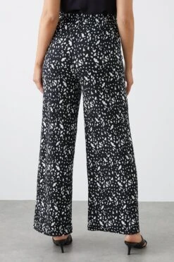 Dorothy Perkins Mono Print Wide Leg Trouser -Clozurely Sales Store bqq11784 mono xl 2