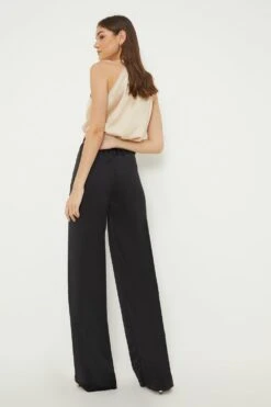 Dorothy Perkins Tall Satin Wide Leg Trousers -Clozurely Sales Store bqq11898 black xl 3