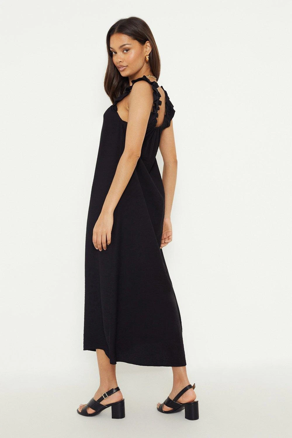 Dorothy Perkins Petite Crinkle Ruffle Strap Maxi Dress 3 Dorothy Perkins Petite Crinkle Ruffle Strap Maxi Dress - Image 3