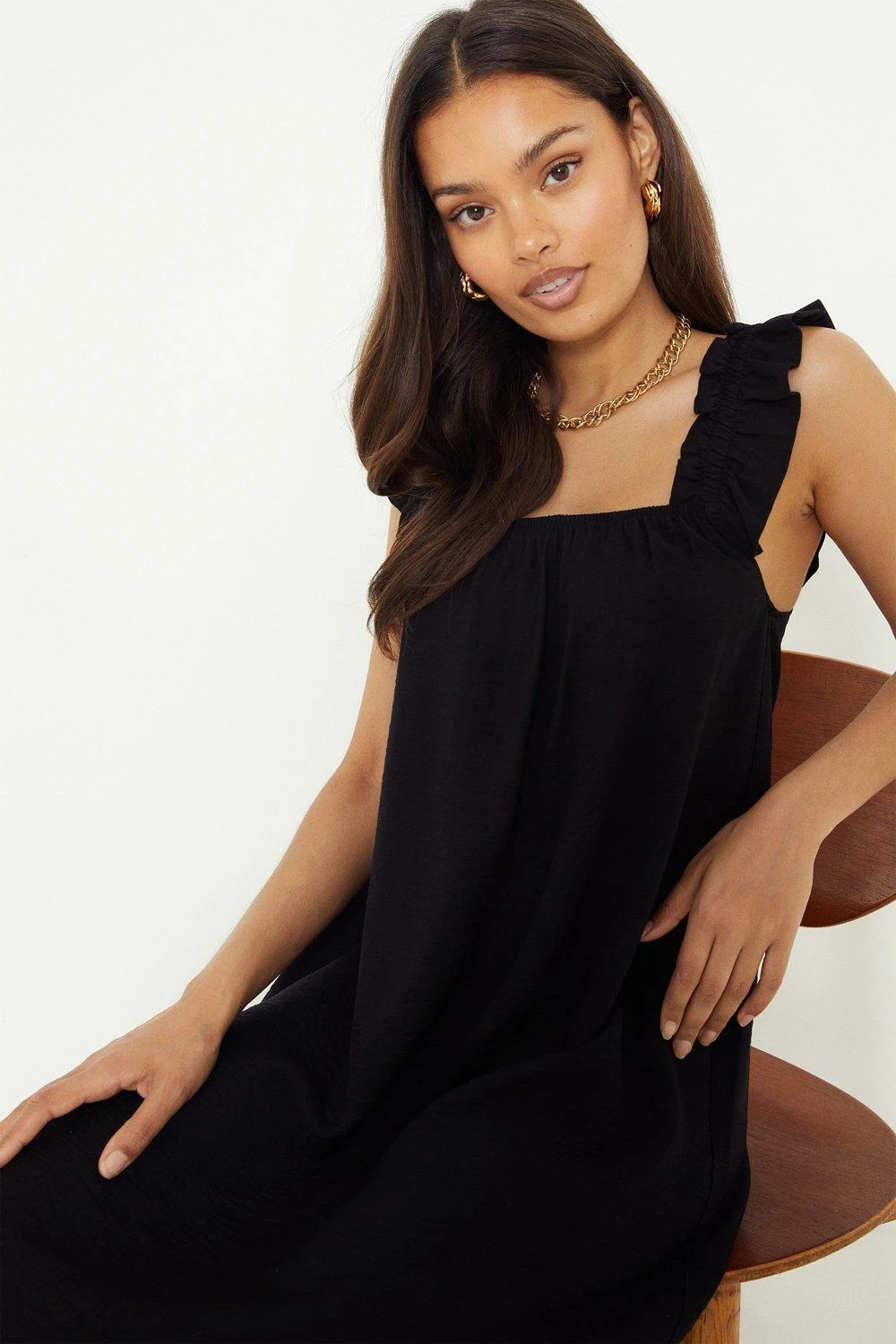 Dorothy Perkins Petite Crinkle Ruffle Strap Maxi Dress 4 Dorothy Perkins Petite Crinkle Ruffle Strap Maxi Dress - Image 4