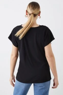 Dorothy Perkins Tall Cowl Neck Short Sleeve Blouse -Clozurely Sales Store bqq12080 black xl 2