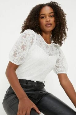 Dorothy Perkins Tall White Lace Top