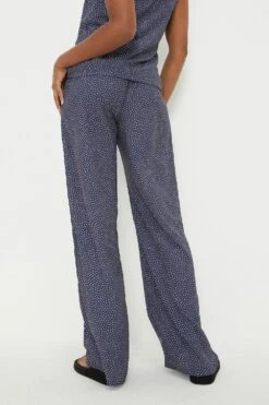 Dorothy Perkins Tall Blue Spot Straight Leg Trousers -Clozurely Sales Store bqq12235 navy xl 2
