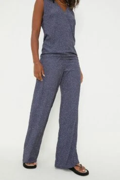 Dorothy Perkins Tall Blue Spot Straight Leg Trousers -Clozurely Sales Store bqq12235 navy xl 3