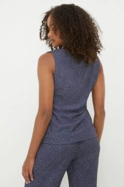 Dorothy Perkins Tall Blue Spot Built Up Cami 6 Dorothy Perkins Tall Blue Spot Built Up Cami -Clozurely Sales Store bqq12237 navy xl 2