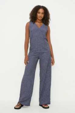 Dorothy Perkins Tall Blue Spot Built Up Cami 7 Dorothy Perkins Tall Blue Spot Built Up Cami -Clozurely Sales Store bqq12237 navy xl 3