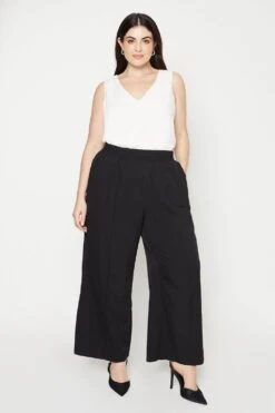 Dorothy Perkins Curve Black Wide Leg Trousers