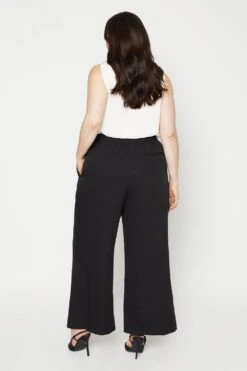 Dorothy Perkins Curve Black Wide Leg Trousers -Clozurely Sales Store bqq12592 black xl 2
