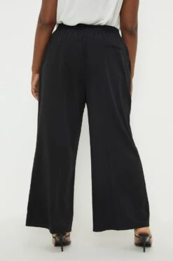 Dorothy Perkins Curve Black Wide Leg Trousers -Clozurely Sales Store bqq12592 black xl 3