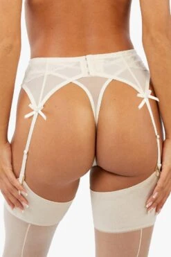 Playful Promises Ellery Pearl Suspender Belt -Clozurely Sales Store m5053596590405 rose xl 2