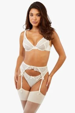 Playful Promises Ellery Pearl Suspender Belt -Clozurely Sales Store m5053596590405 rose xl 3