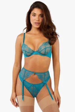 Playful Promises Marsha Embroidery And Rings Suspender -Clozurely Sales Store m5053596641800 teal xl 3