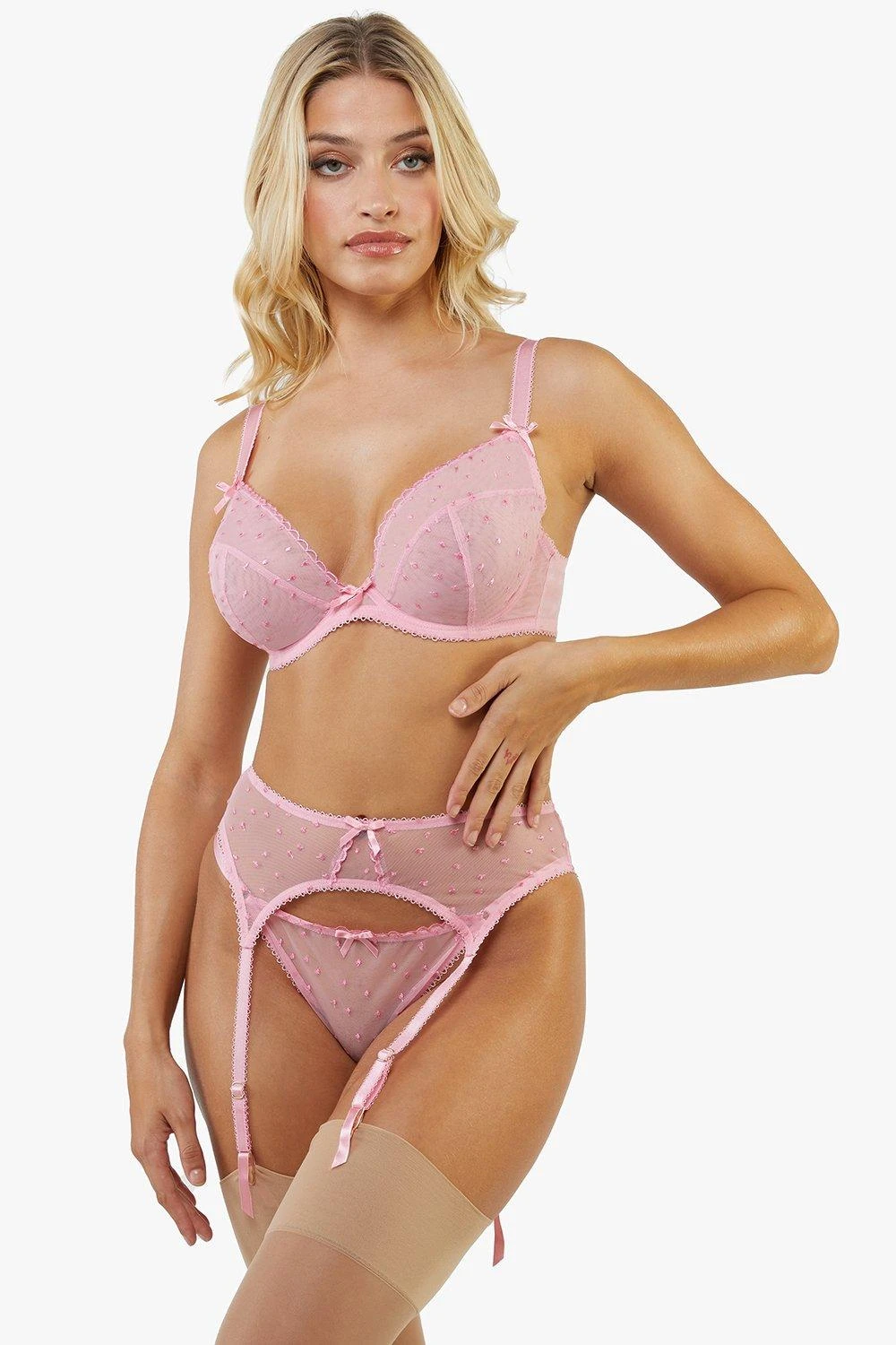 Playful Promises Nico Dotty Sheer Mesh Suspender 4 Playful Promises Nico Dotty Sheer Mesh Suspender - Image 4